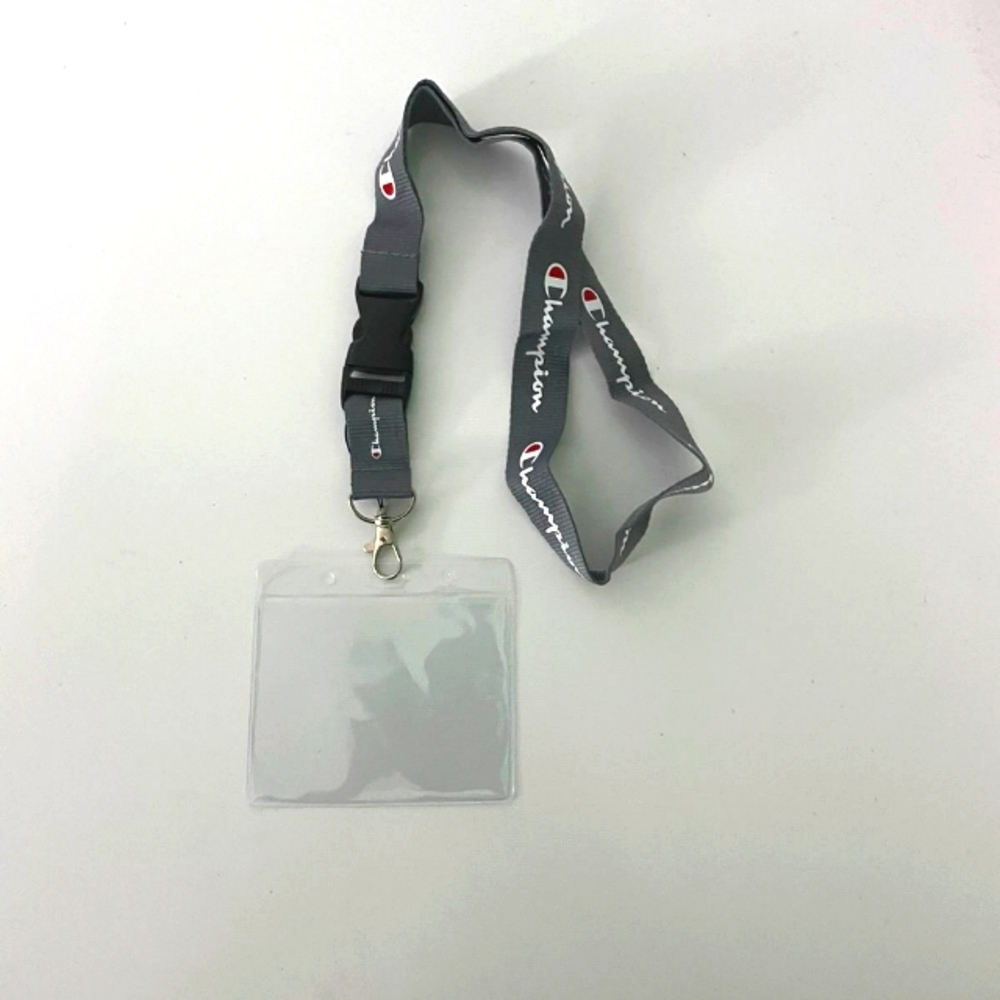 W3. Best Clothing Brand New Champion Gray Lanyard & Vaccine Card Holder